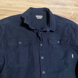 Eddie Bauer Navy Blue Long Sleeve Button-Up Shirt - Size XL